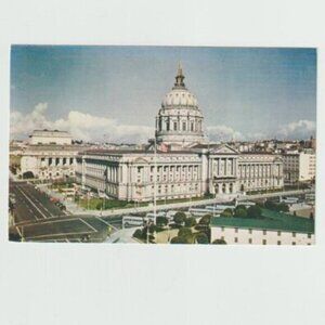 San Francisco City Hall Chrome Postcard Vintage California Architecture Landmark